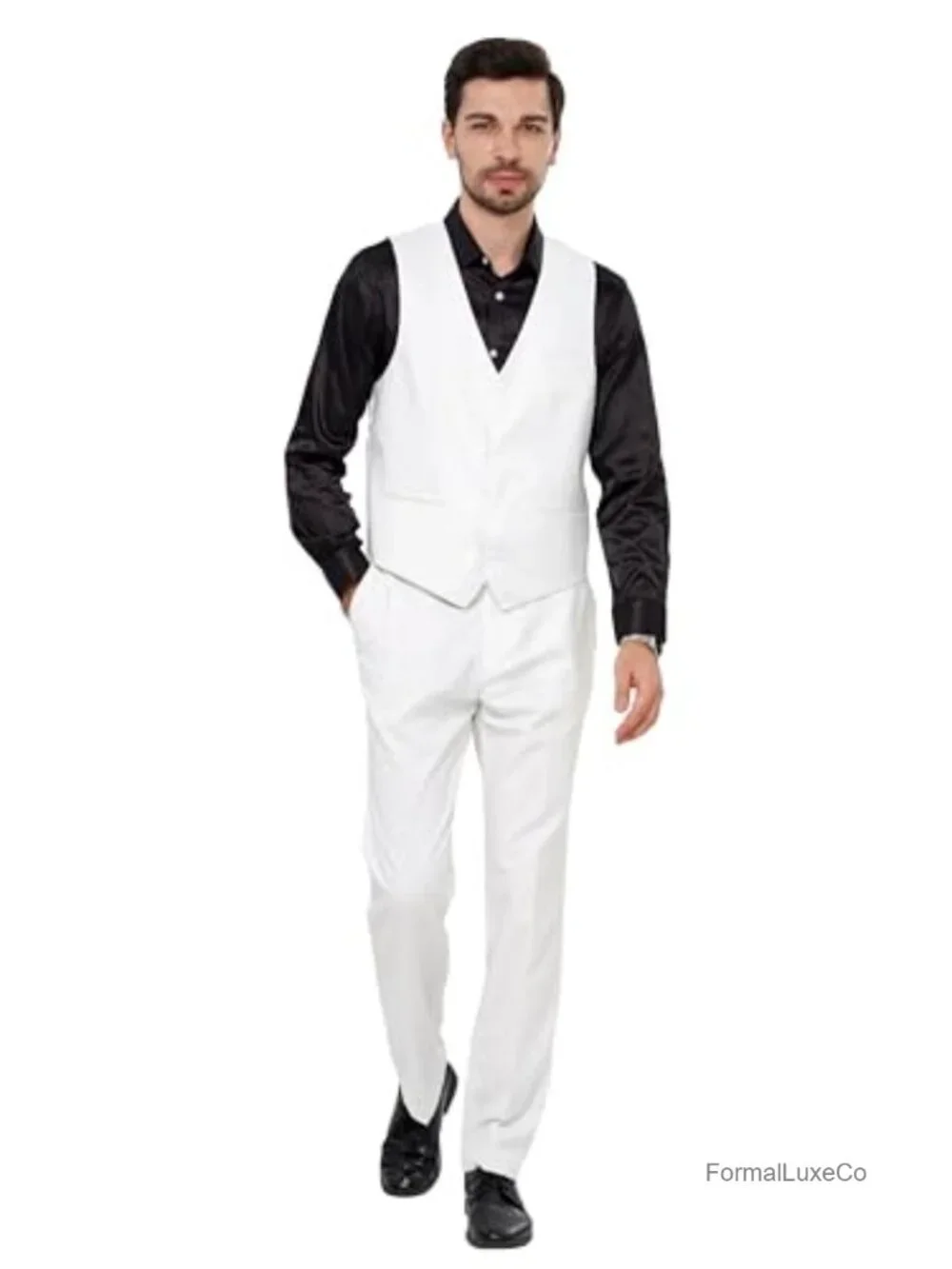 Men's 3 Piece Suit Set Slim Fit One Button Single Breasted Party Blazer Vest